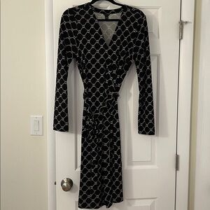 Ann Taylor Black and White Patterned Dress